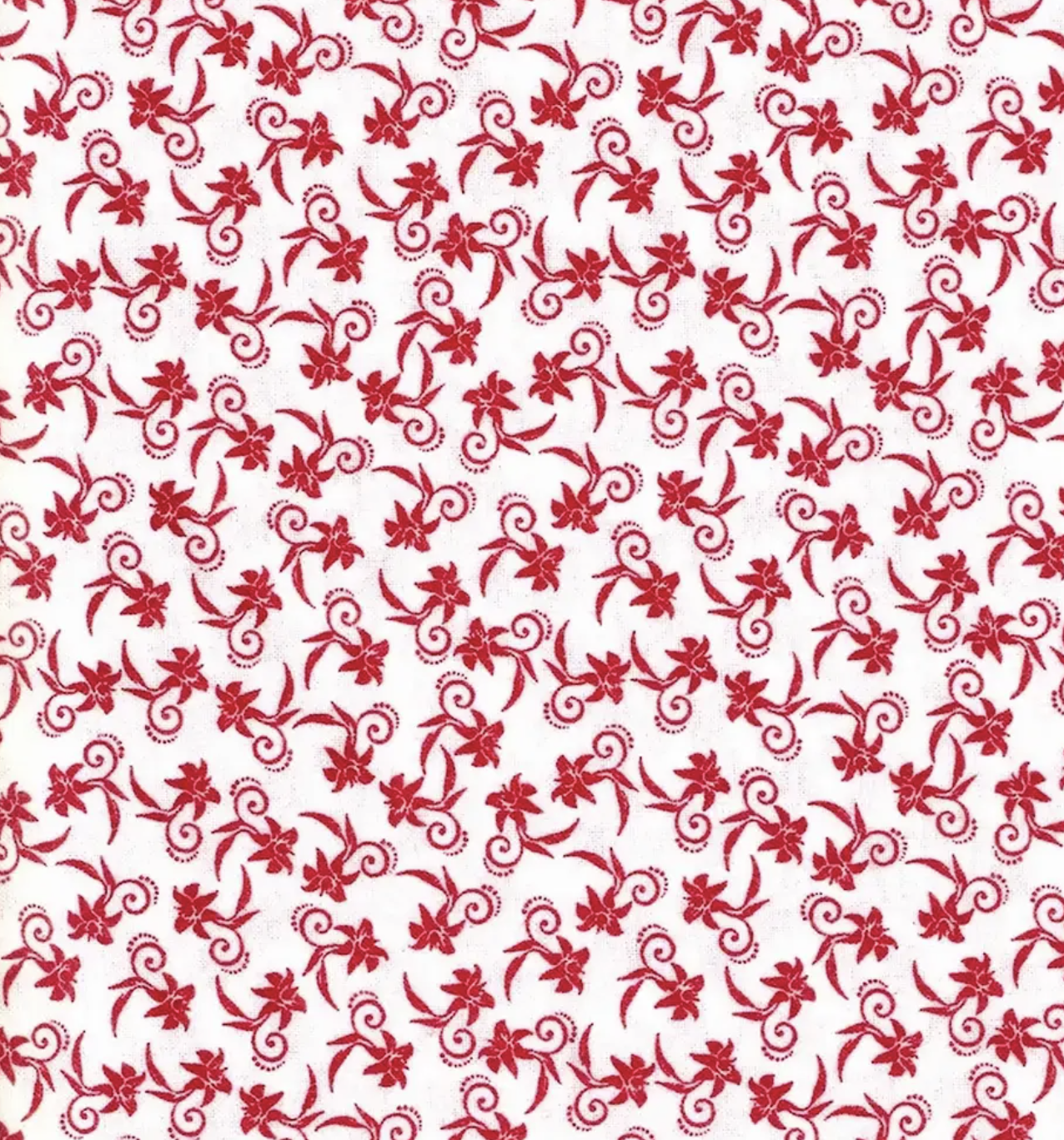 The Red & The Black: Small Floral Red on White